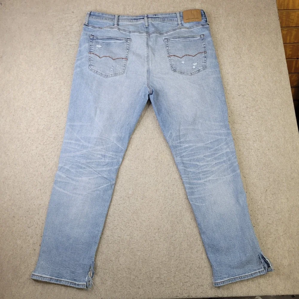 American Eagle Airflex+ Athletic Fit Jeans Mens 40x32 Rainbow Stitch Stars Light